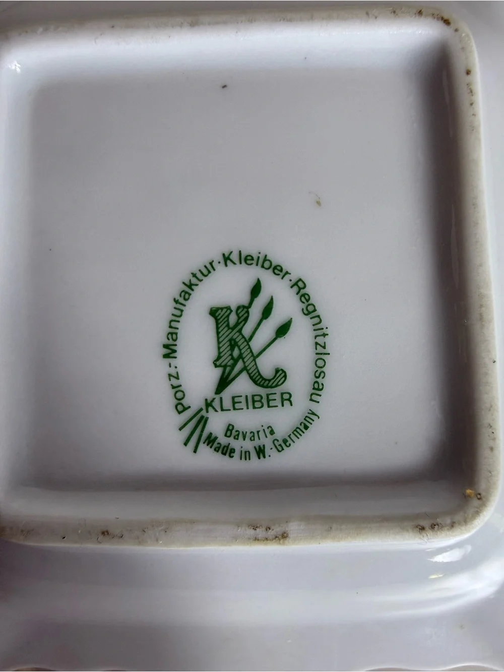 Vtg German Kleiber Ashtray Trinket Dish Gold Trim Schwarzwald Bavaria Forest